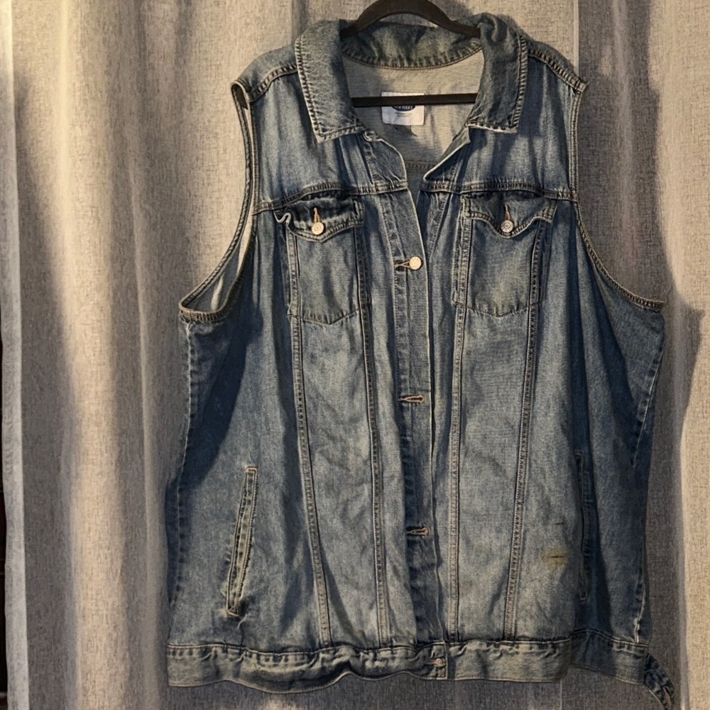 Old Navy Medium Wash Blue Denim Vest sz 4x - Picture 3 of 16